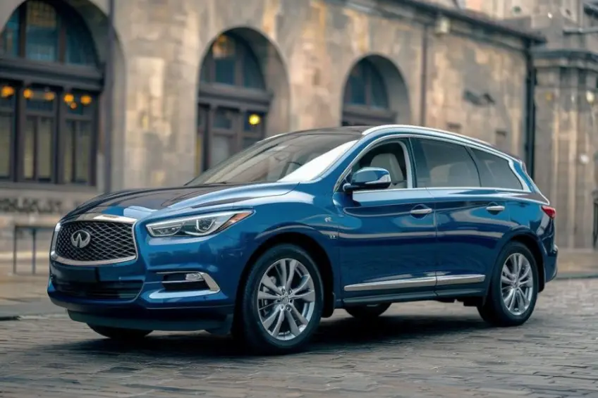Infiniti SUV receiving certified collision repair